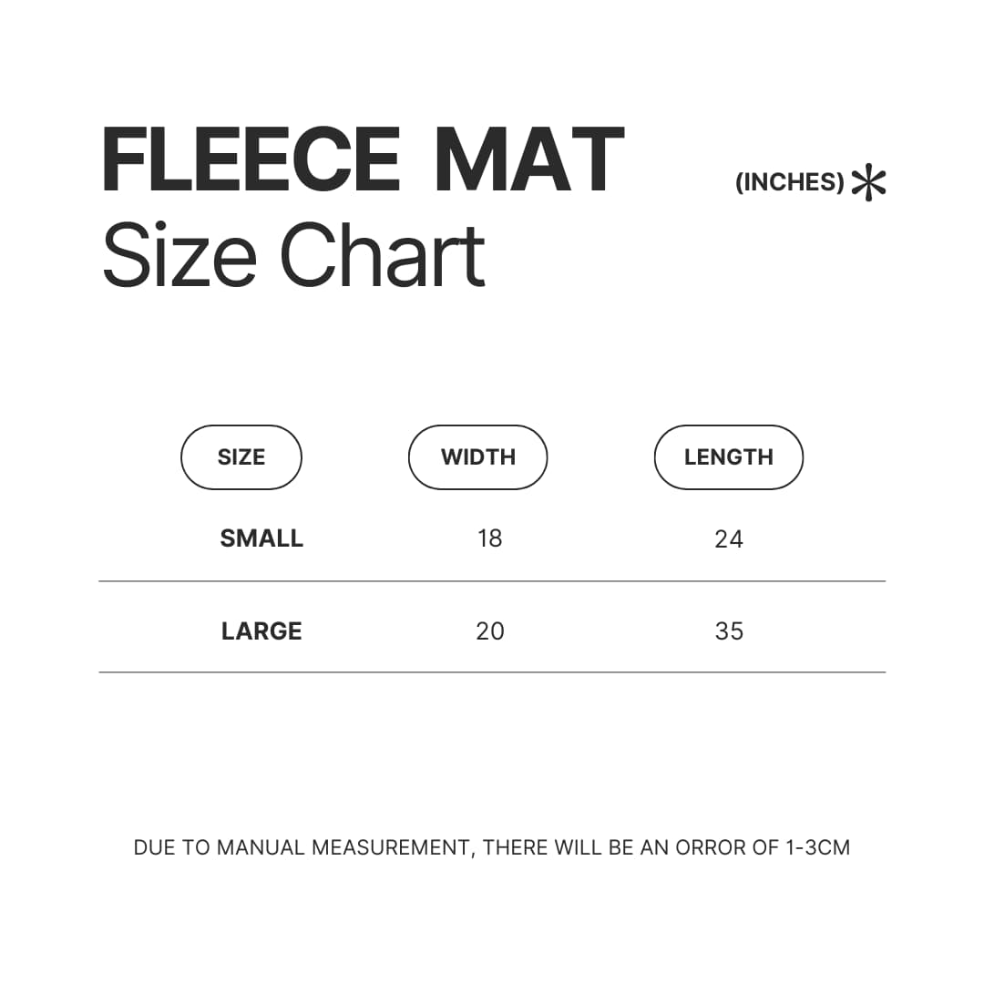 Fleece Mat Size Chart - Tokyo Revengers Shop