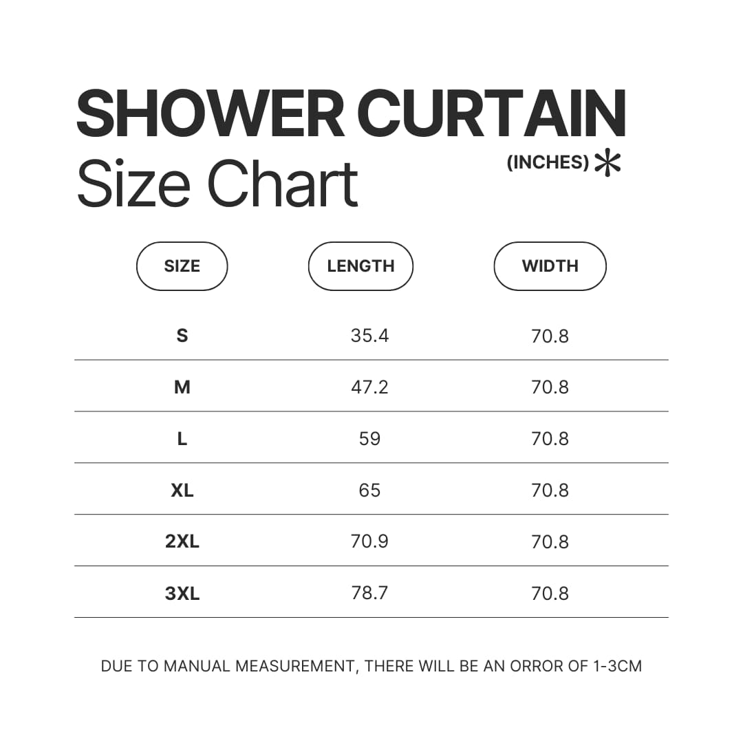 Shower Curtain Size Chart - Tokyo Revengers Shop