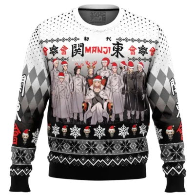 Kanto Gang Tokyo Revengers Ugly Christmas Sweaters FRONT mockup - Tokyo Revengers Shop